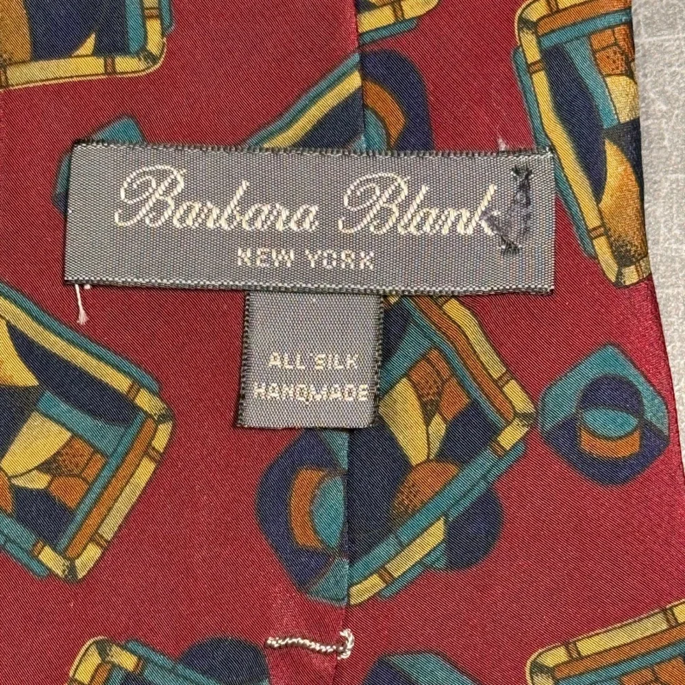 Mens Tie | Barbara Blank | Vintage | Silk‎ Geometric Abstract Handmade